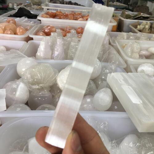 13cm selenite rectangular crystal wand point reiki healing home feng shui decoration natural gem collection