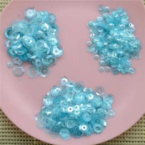 3000pcs(50g) 6mm Cup Loose Sequins Transparent Acid Blue Paillette Sewing,Wedding Craft,Kids DIY Garment Accessories Confetti