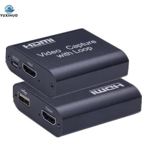 4K HDMI-compatible Video Capture Card With Loop out USB2.0 Grabber Streaming Live Broadcasts Recording for PS4 Game DVD Camera