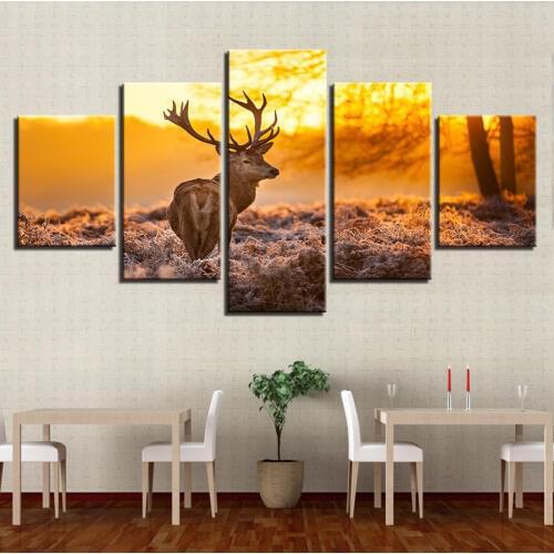 5 Panel Animal Deer Diamond Painting Full Square Round Drill DIY Diamond Embroidery Sale Mosaic Needlework home decor AA2103