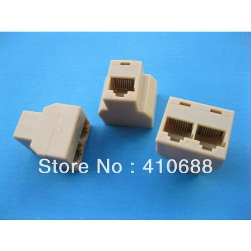 5 Pcs CAT5 3 Ports RJ45 Splitter Lan Ethernet Network Coupler Connector Plug