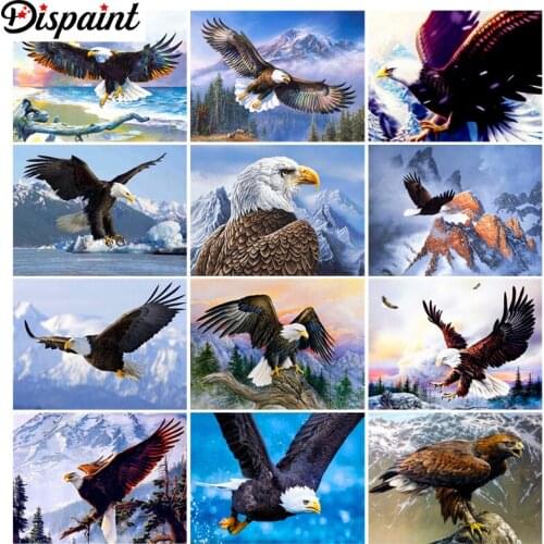 Dispaint Diamond Painting Full Square/Round Diamond "Animal eagle" Pattern Embroidery Cross Stitch 5D Rhinestone Painting