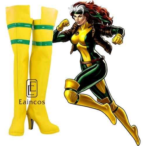 Movie X-Men New Rogue Anna Marie Gambit Yellow Boots Cosplay Party Shoes Custom Made