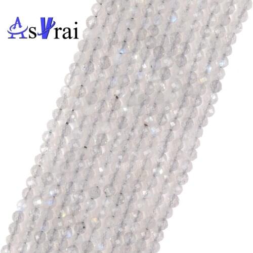 2 3 4mm Natural Stone Beads Faceted Labradorite Round Loose Spacer Beads For Jewelry Making DIY Bracelet Necklace Charms 15inch