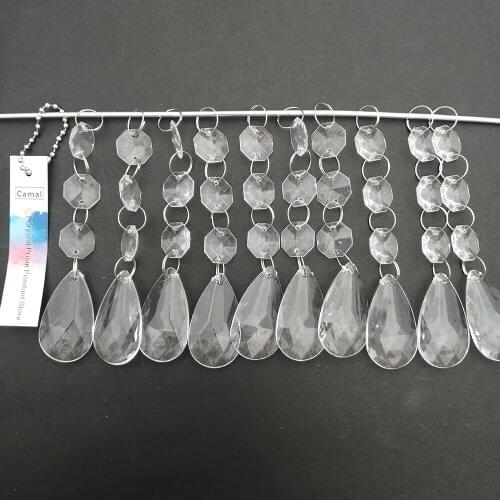 Camal 60pcs 10.6cm Acrylic Crystal Octagon Bead String Garland Chain Chandelier Hanging Home Party Curtain Wedding Party Lamp
