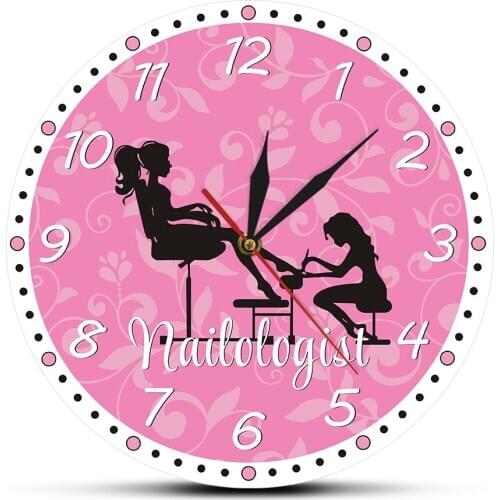 Beauty Salon Nail Studio Clock Wall Timepieces Nail Polish Custom Manicure Quartz Sweep-Silent Watch Nailologist Horloge Saat