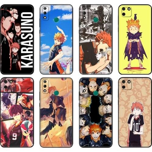 Black tpu Case For Huawei Y9S Y6S Y8S Y5P Y7P Y8P Case For Huawei Y5 lite Prime Y6 2019 Cover Haikyuu Hinata Anime Volleyball