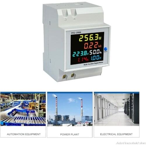 FreeShip Digital Energy Meter Multifunction Din Rail Power Meter LED Display 40-300V/250-450V Power Factor Meter ly6 wholesales