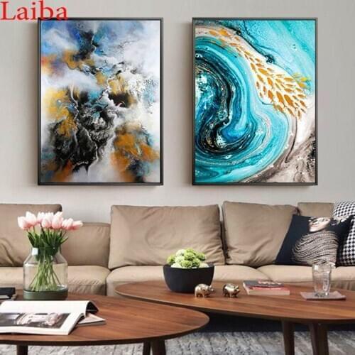 Diy diamond mosaic abstract color cloud diamond painting 2 pcs dimond painting full square/round diamond embroidery modern Art