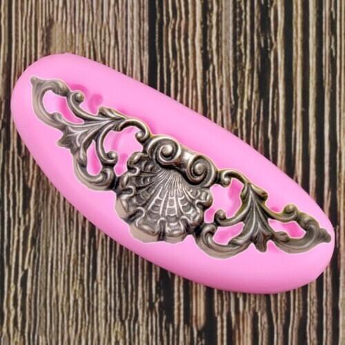 DIY Relief Cake Border Silicone Mold Shell Cupcake Topper Fondant Cake Decorating Tools Candy Clay Chocolate Gumpaste Mould