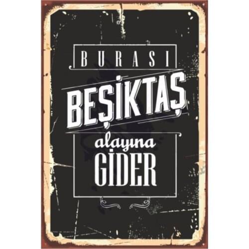This place is Besiktas Retro Vintage Wood Poster, Besiktas Table, This Place Is Besiktas Regiment Goes, black White small Table