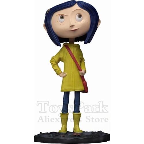 Original NECA Coraline Jones 7" Scale Hand Painted Action Figure Head Knockers The Secret Door Laika Movie Collector Doll Toys