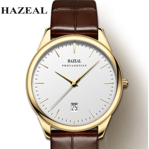 HAZEAL Men's Watch With Leather Strap