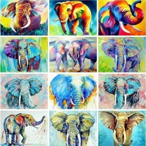Elephant diamond painting full square animal mother kids mosaic art embroidery cross stitch rhinestone picture puzzle wall decor