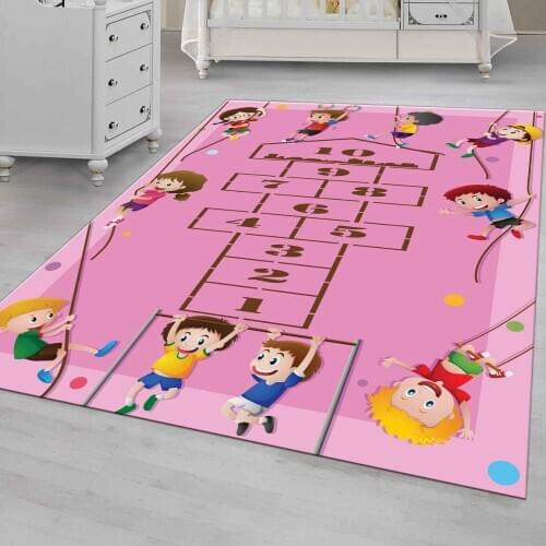 Hopscotch 14 Patterned Carpet ,Non Slip Floor Carpet,Teens Carpet,Kids Carpet,Turkish Rug