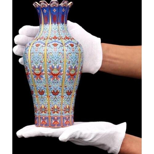Creative Antique Chinese Classic Qing Ceramic Vase Home Office Hotel Decoration Porcelain Flower Vase