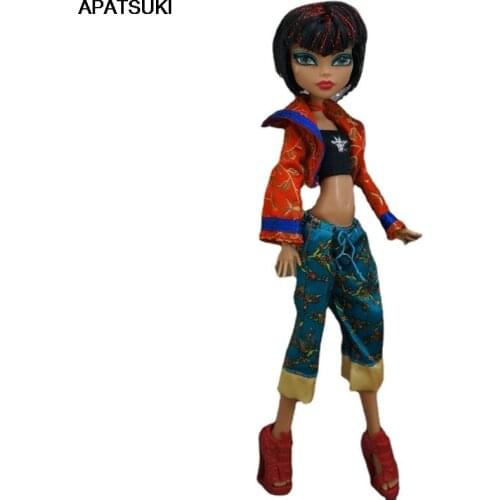 Crop Top Pants Red Coat for Bratz Doll Outfits Fashion Doll Clothes For Monster High Dolls Accessories 1/6 DIY Kid Toys