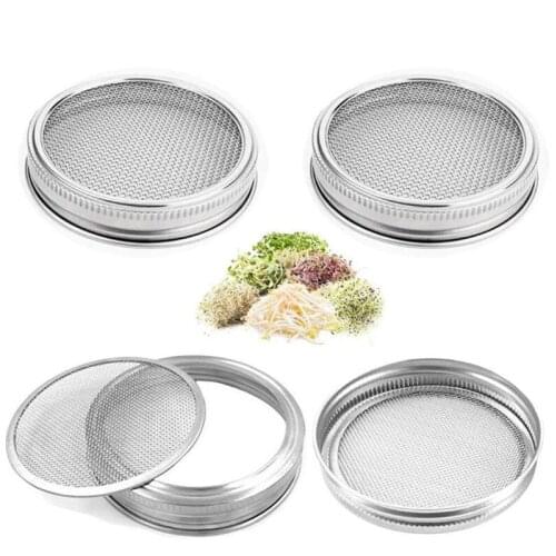 Stainless Steel Sprouting Mason Jar Lids Garden Seed Sprouting Germinator Accessories Sprouter Germination Cover Strainer Lids