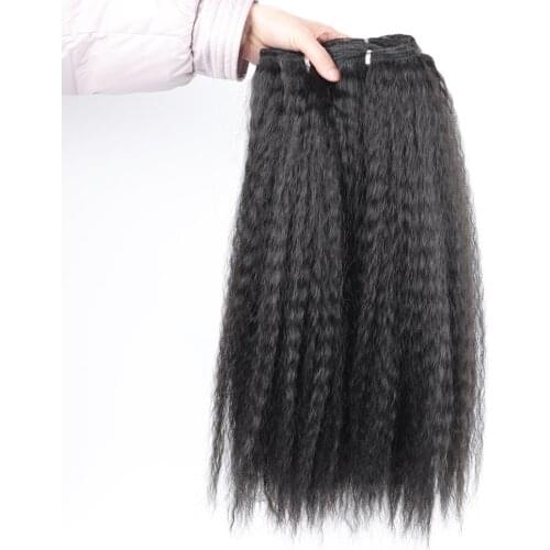 Kinky Straight Synthetic Weave Bundles Hair Black Brown 613 Synthetic Bundles Hair Extensions African Hair Weaving Extensions