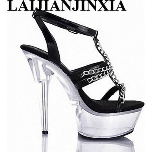 LAIJIANJINXIA 15cm beautiful sequins shoes agents joined contracted sandals, sexy catwalk is cool procrastinate Dance Shoes