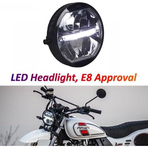 Motorcycle LED Headlight CE Certificate E8-stamp Modern Retro Style Custom LED Headlight for Ducati Cafe Racer Aprilia Triumph