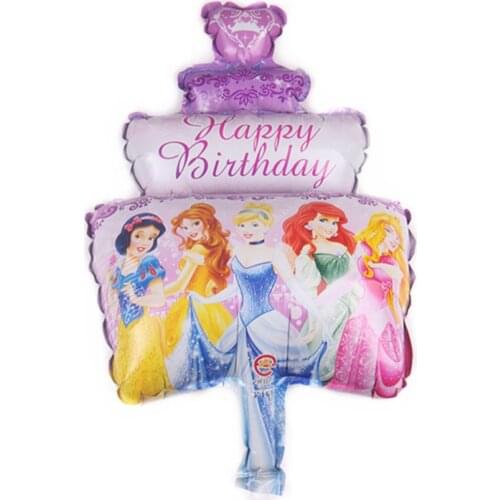 Cartoons Disney Princess Balloon girl Childrens birthday cake aluminum balloons Party decoration balloons Kids inflatable toys