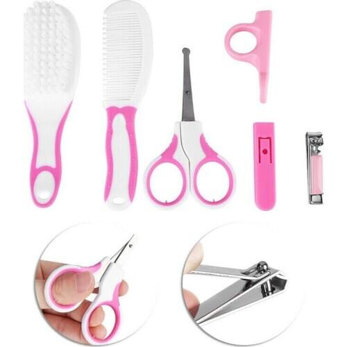 6Pcs Baby Newborn Health Care Set Nail Hair Manicure Brush Kids Grooming Kit