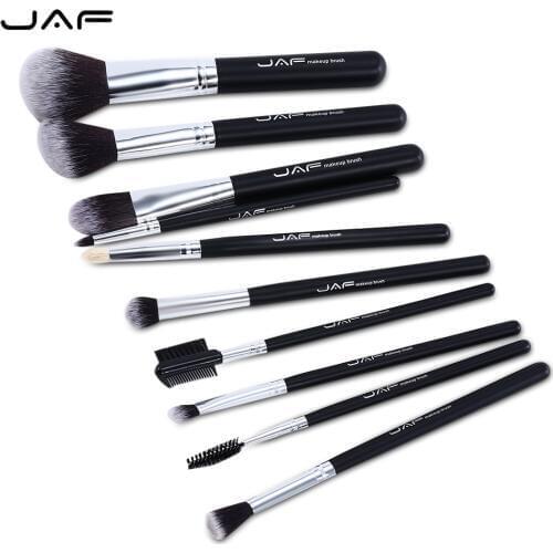 JAF 10pcs Professional Nylon Hair Makeup Brush Set