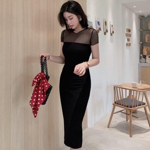 2021 Summer Wear New Womens Sexy Stitching Slim Waist Pocket Hip Dress