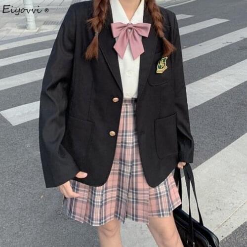 New Womens Blazer 2021 Spring Autumn Cool Jk Uniform Japanese College School Style Elegant Coat Girls Tops Outerwear Jackets