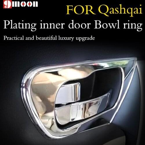 New arrival ABS chrome interior trim doors hand-clasping decoration ring For Nissan Qashqai 2008-2015 accessories