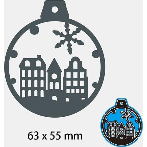 63*55mm City in Ball New Metal Cutting Dies Scrapbooking DIY Album Paper Craft Embossing Stencil Decoration