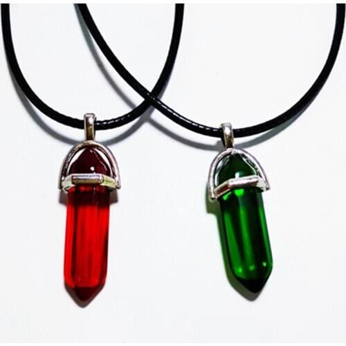 2019 Hot Hexagonal Column Necklaces Natural Crystal Pendants Stone Pendant Leather Chains Necklace For Women Fashion Jewelry
