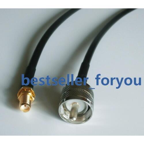 SMA Female to UHF Male PL259 PL-259 RF Straight Pigtail Jumper RG58 Cable 50cm