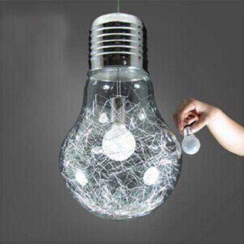 Dia:15cm/25cm/30cm Brief personalized big bulb pendant light metal single-head glass bar counter aisle lights Pendant Lamps
