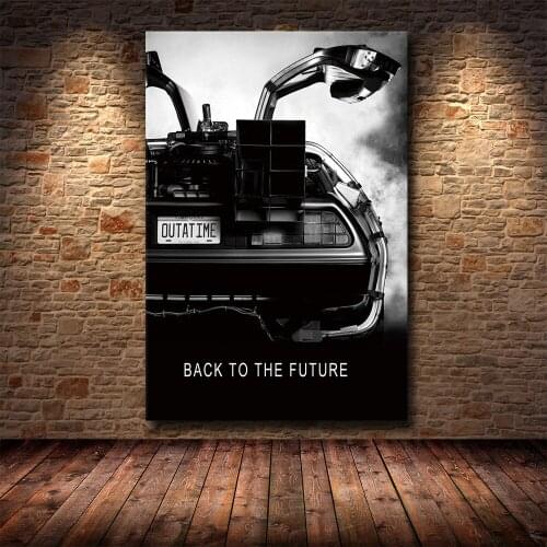Back To The Future Movie Car Poster Canvas Painting Prints Vintage Wall Art Pictures Cuadros for Kids Bedroom Home Decor