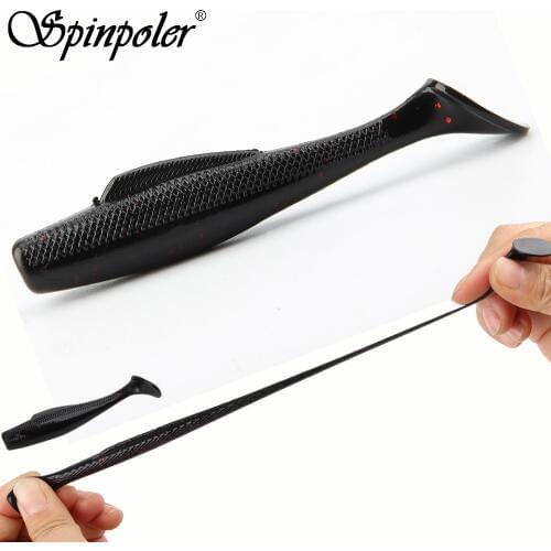 Spinpoler Super Strong TPR Material Paddle-Tail Shad Swimbait 6pcs/Pack 3.15" T Tail Shad Swimming Lures