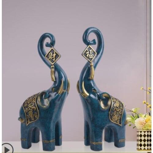 37cm Resin elephant crafts European creative home ornaments