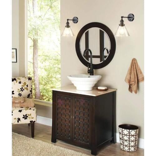 Retro minimalist bedroom bedside cafe living room study mirror front glass wall lamp