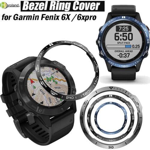 Steel Case For Garmin Fenix 6x / 6xPro / 6X Sapphire SmartWatch Bezel Ring Styling Adhesive Anti Scratch Metal Cover Accessories