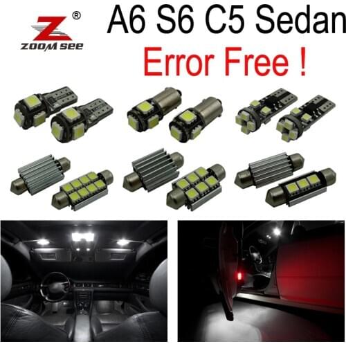 22pc LED footwell bulb + LED Interior dome map Light Kit for Audi A6 S6 C5 Sedan ONLY (1998-2004)