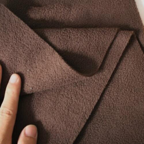 Dark brown double-sided Polar fleece thicken plush fabric coat sweatshirt Shoes Hats Warm Lining DIY Knitted Cloth Sewing