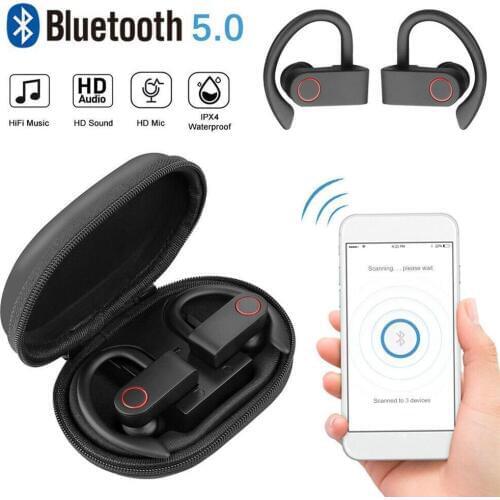 TWS Wireless Sports Headphones Bluetooth 5.0 Earphones Ear Hook Running Noise Cancelling Waterproof Stereo Earbuds With MIC elar