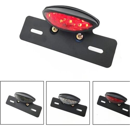 Universal Motorcycle LED Tail Stop Brake Light License Plate Lamp For Harley Bobber Chopper Cafe Racer
