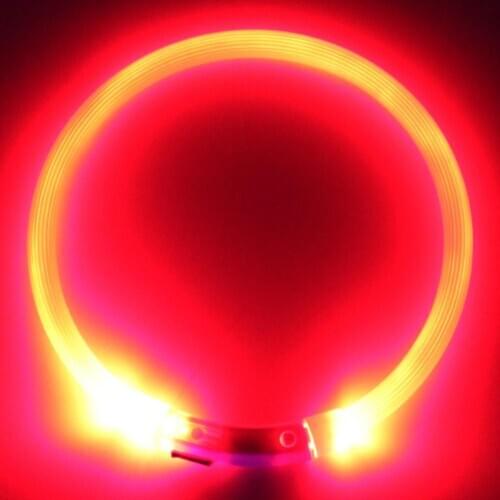 USB Charging Pet Dog Collar Rechargeable LED Night Flashing Luminous USB Charging Pet Dog Puppy Plastic Neck Collar Home Garden