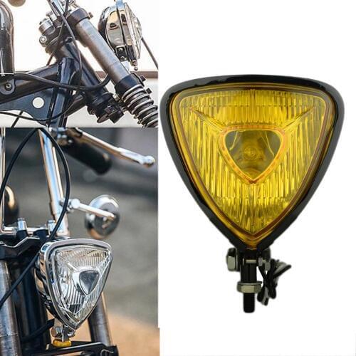 4 COLORS Option Headlight Vintage Triangle Headlight Headlamp For Harley Bobber Custom Chopper Mini Thin Section Retro