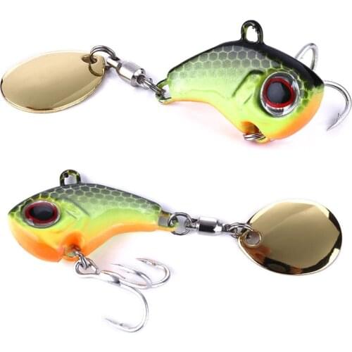 1Pcs Rotating Metal VIB vibration Bait Spinner Spoon Fishing Lures 8g/16g/21g Jigs Trout Wobbler Fishing Hard Baits Tackle Pesca
