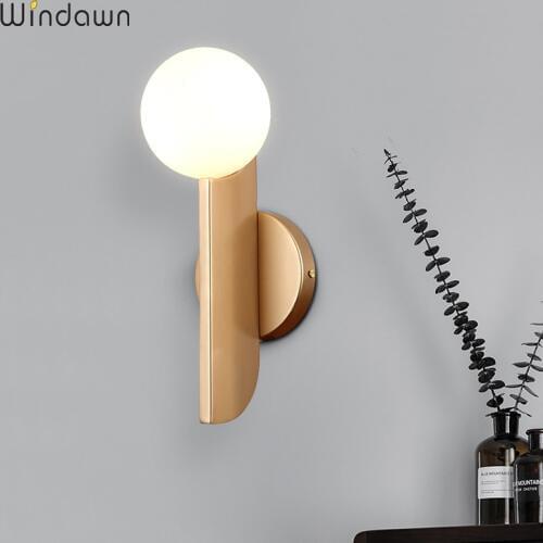 Windawn Nordic Wall Lights Glass Wall Lamp Iron Wall Lamp Classics and fashion Hotel Bedroom Living Room Office For Wall Lamp