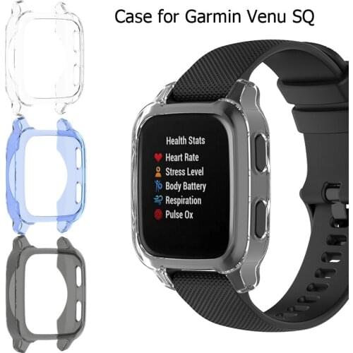 Protective Case Cover for Garmin Venu SQ Smart Watch Soft TPU Shell Frame Bumper for Garmin Venu SQ Protector Accessories