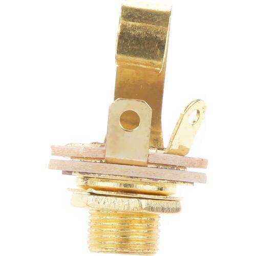 1/4' 6.35mm Zinc Alloy & Copper Single Track Guitar Output Jack Socket for Electric Guitar Bass Parts-Gold